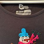 Classic Elements NWT  women's 26-28W Shirt black Christmas SNOWMAN 3/4 Sleeve Top Photo 3