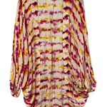 Anthropologie  Tie Dye Kimono Cardigan Wrap One Size Viscose Colorful Boho Photo 0