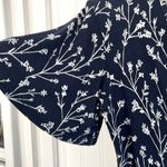 41 Hawthorne Elisse Knit Surplice Dress Navy White Floral Flutter Sleeves Wrap S Blue Photo 6