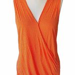 Old Navy Orange & White Wrap Rayon Knit Sleeveless Top ~ Women's Size XL Photo 1