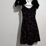 Gunne Sax by Jessica McClintock blac and red velvet dress Prom dress red bow jacquard with faux crystals detailed  Junior size 3/4 Photo 7