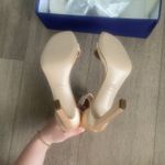 Stuart Weitzman  Blush Silk Satin‎ Square Nudist Heels Strappy Sandal Size 6 NIB Photo 5