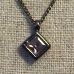 Steve Madden dark silver pink gemstone pendant necklace Photo 1