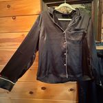 House of Harlow 1960 Black Satin Pajama Set size Medium Photo 1