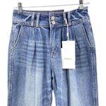 NWT KanCan High Rise Tapered Leg Pleated Mom Jeans Size 25 Blue Photo 2