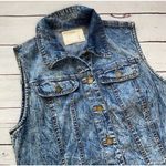 Forever 21  Life in Progress 80’s Inspired Acid Wash Denim Vest Size Medium Photo 10