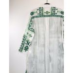 ZARA  Womens Dress Green Midi Shift Embroidered Aztec Shirtdress Boho Medium Photo 8