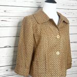 Harvé Benard Harve Benard Tan & Red Boxy Cropped Tweed Blazer Coat Jacket. Women’s Size Small Photo 2
