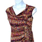 Alfani Abstract Ruched Bodycon Dress 12 Petite Drape Neck Office Party Dinner Photo 12