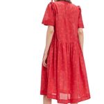 Free People NWT Women’s Bella Mae Boho Red Floral Midi Shirt Dress Photo 1