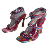 Cape Robbin  ladies colorful ankle tie high heels size 9 colorful cute Photo 1