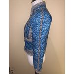 J.‎ CREW QUILTED EMBELLISHED COLORFUL Full zip JACKET WOMEN'S SIZE 0 BLUE FLORAL Photo 4