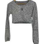 Gymshark Women's S Fleur Texture Charcoal Marl Long Sleeve Crop Top Workout Gym Photo 0