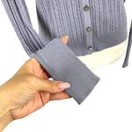 ZARA  Cable-knit Rhinestone Jewel Buttons Cardigan Lavender Size Medium Photo 4