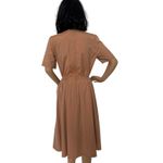 Burberry 70's Burberrys Tan day dress Embroidered Crest, boulton zip & size tab small Photo 1