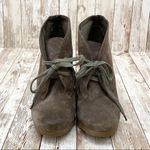 ALDO Olive Suede Wedge Gummy Soles Booties 7 Photo 5