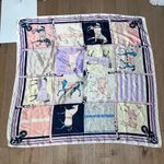 Western Style Horses Silk feel Scarf Pink Photo 2