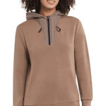 Tribal Jeans Hoodie Women Large Brown Zip‎ Front Pullover Sweatshirt Athleisure Photo 0