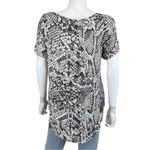 Lavender Brown  Snake Print Popover Top Size M Photo 2