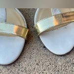 Kate Spade NY White/Gold Chunky Block Heel Sandals Size 8 Photo 2