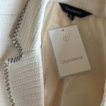 NWT CALLIGRAPHIE Tweed Textured Contrast Stitch Blazer Ivory Black XL Photo 7