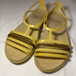 Crocs  Sandals Women 8M Isabella Huarache Shoes Beige SlipOn Comfort Flats Straps Photo 0