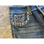 LA Idol USA Capri Jeans size 5 W‎ 29 L 18 29x18 Denim Jean Bling Flap Pockets Blue Photo 4