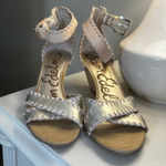 Circus by Sam Edelman Sam Edelman Kitten Wedge Heels Gold with Pink Stitching   Photo 0