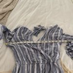 American Eagle Blue Striped Longsleeve Ruffle Romper Photo 5
