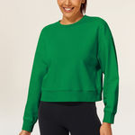 Stelle Oversized Cropped Crewneck Sweatshirt Size XL Kelly Green NWOT Photo 0