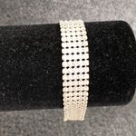 Silver Tone Diamond Cut Mesh Bracelet Photo 6