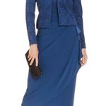 Alex Evenings New! Women's Glittered Lace 2-Piece Jacket & Dress Size 8 Blue Photo 0