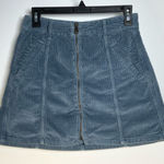American Eagle  Blue Corduroy Mini Skirt Coastal Cowgirl Preppy Cottage Western 2 Photo 0