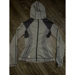 Lululemon  Gray Striped Run For Your Life Hoodie Pullover Sz 6 Photo 3