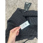 NWT youngla W171 Festival Skirt Black crochet knit flared ruffle mini coverup S Photo 7