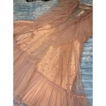 IDA SJÖSTEDT 039 Nathalie Dress Pearl Embellished Tulle Ruffle Mini Pink Tan Size M Photo 4