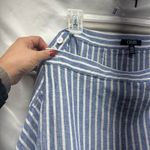 CHAPS  Blue White Striped Linen Blend Wrap Midi Skirt Ruffle Tie Waist Beach Med Photo 9