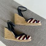 Tommy Hilfiger Red White Navy Blue Ankle Strap Espadrille Wedge Sandals 9 FLAW Photo 11