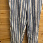 Maeve By Anthropologie Size 10 Linen Blend Vertical Striped Straight Leg Pants Photo 2