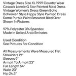 Country Wear Casuals Vintage Dress Size XL 1999  Lonnie G Star Painted Maxi Dress Photo 1