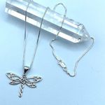Dragonfly Sterling Silver Necklace, Spiritual Silver Photo 0