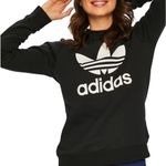 Adidas  Trefoil TRF Crew Sweat Black Sweater Size XS NWT Photo 4