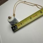 B & G Bing Porcelain White & Blue Thimble Pendant Necklace Made In Denmark Gold Photo 8