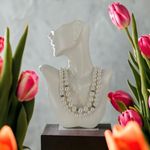 White House | Black Market WHBM Glam Double Layer White Faux Pearl Necklace Photo 0