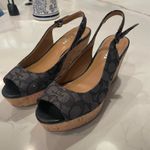 Coach signature print sling back wedge sandals Photo 0