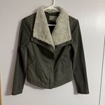 Marrakech Olive Green Moto Style Jacket with Sherpa Lining Size XS Photo 8