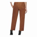 Calvin Klein Brown Faux Suede Cropped Pant Size 14 High Rise Straight Leg NWT Photo 2