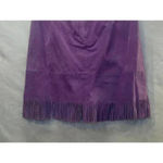 Vtg. Cuir Zebra Purple Suede Leather Fringe Western Skirt Size 12 Photo 1