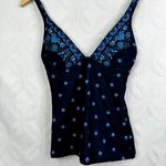 Seafolly  Sunflower Border V Neck Blue Floral Singlet‎ Tankini Size 4 NWOT Photo 6