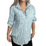 Skies Are Blue  chambray denim pullover top Photo 1